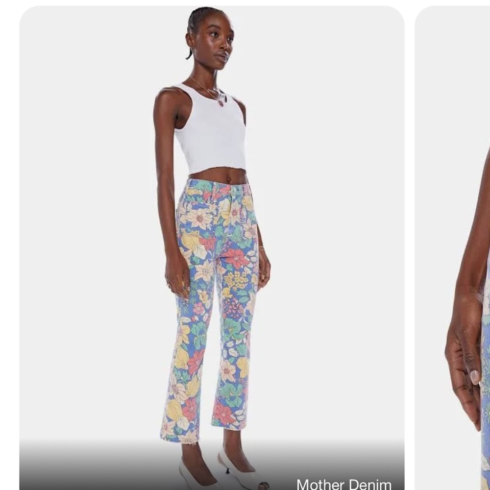 Mother Denim Hustler patch pocket Jeans in fresh blooms